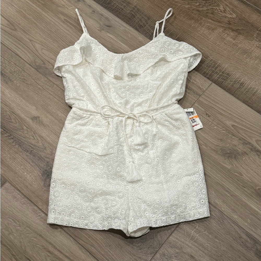 B. Darlin - Eyelet Romper with Ruffle Detail